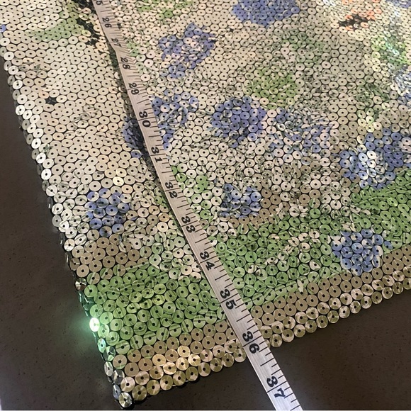 ⭐️ VERSACE— Stunning Sequined Dress, Blue/ Green/Silvery floral. GORGEOUS ! ⭐️ - Picture 17 of 17